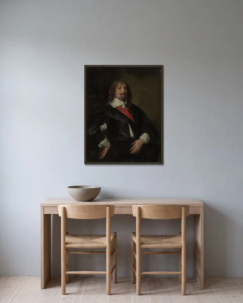 Porträtt av Sir Robert Howard av Anthony van Dyck inramad på en vägg