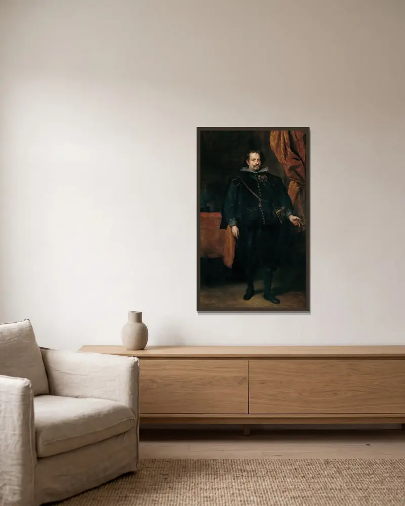 Diego de Mexía, markis av Leganés av Anthony van Dyck inramad på en vägg
