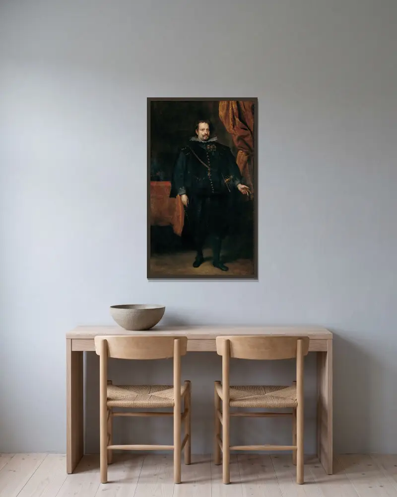 Diego de Mexía, markis av Leganés av Anthony van Dyck inramad på en vägg
