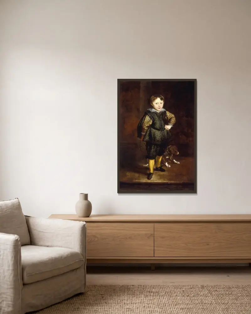 Filippo Cattaneo av Anthony van Dyck inramad på en vägg