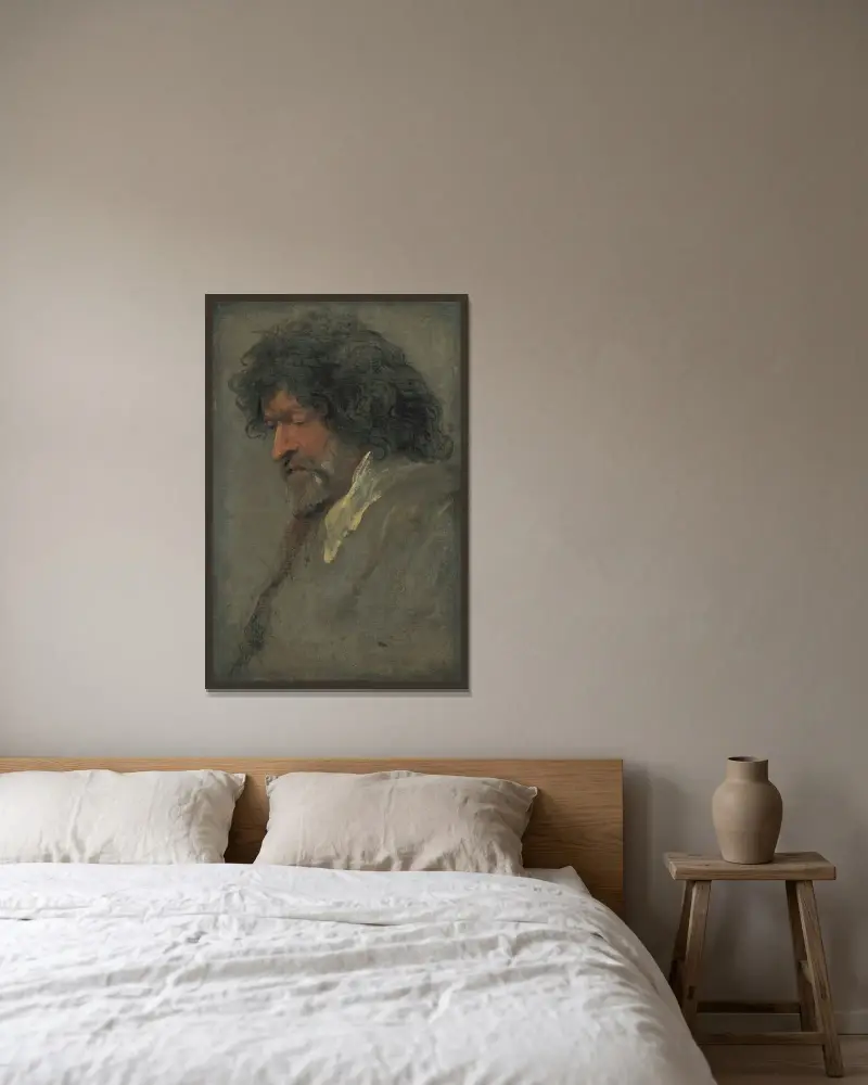 Studie mužské hlavy, Anthony van Dyck v rámu na stěně