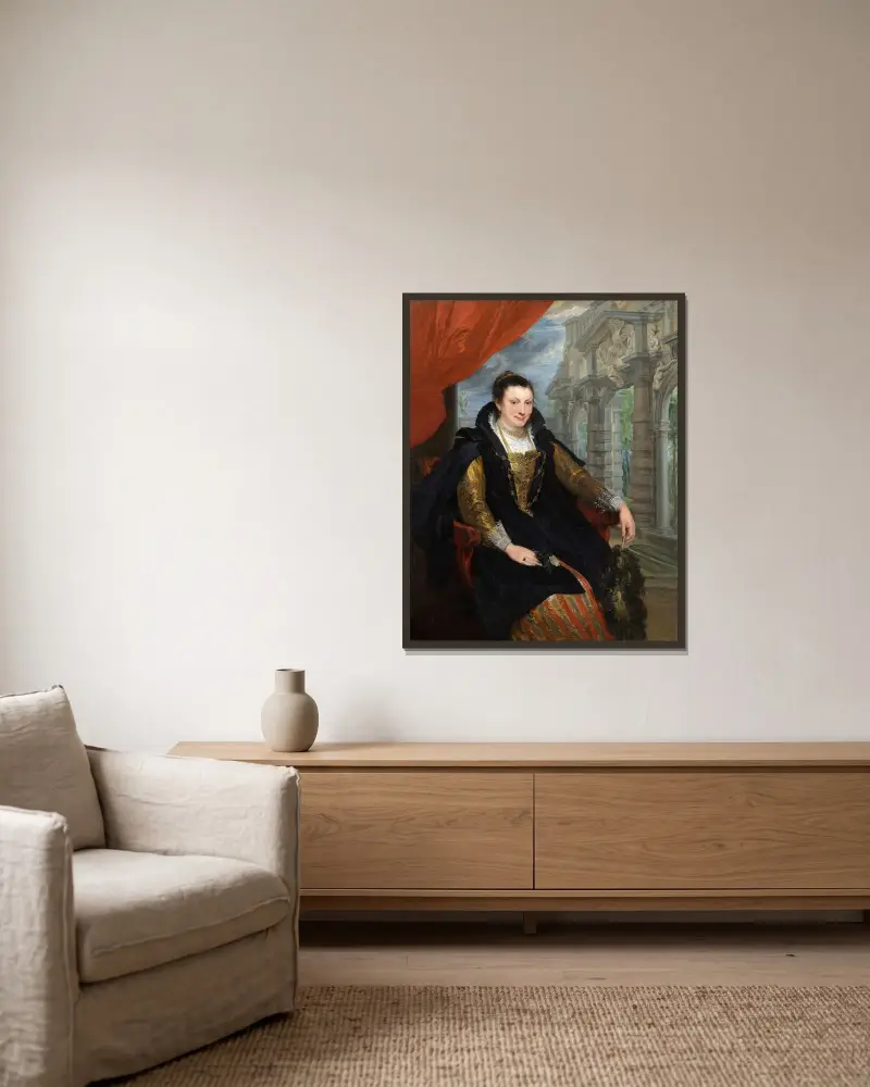 Isabella Brant av Anthony van Dyck inramad på en vägg