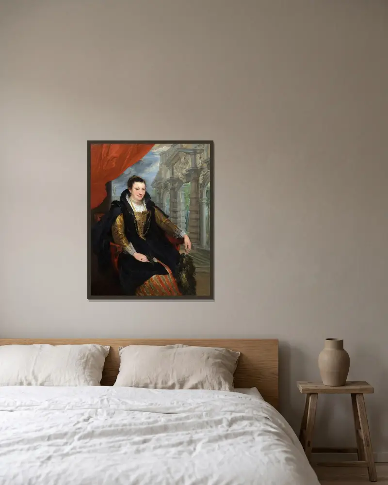 Isabella Brant av Anthony van Dyck inramad på en vägg