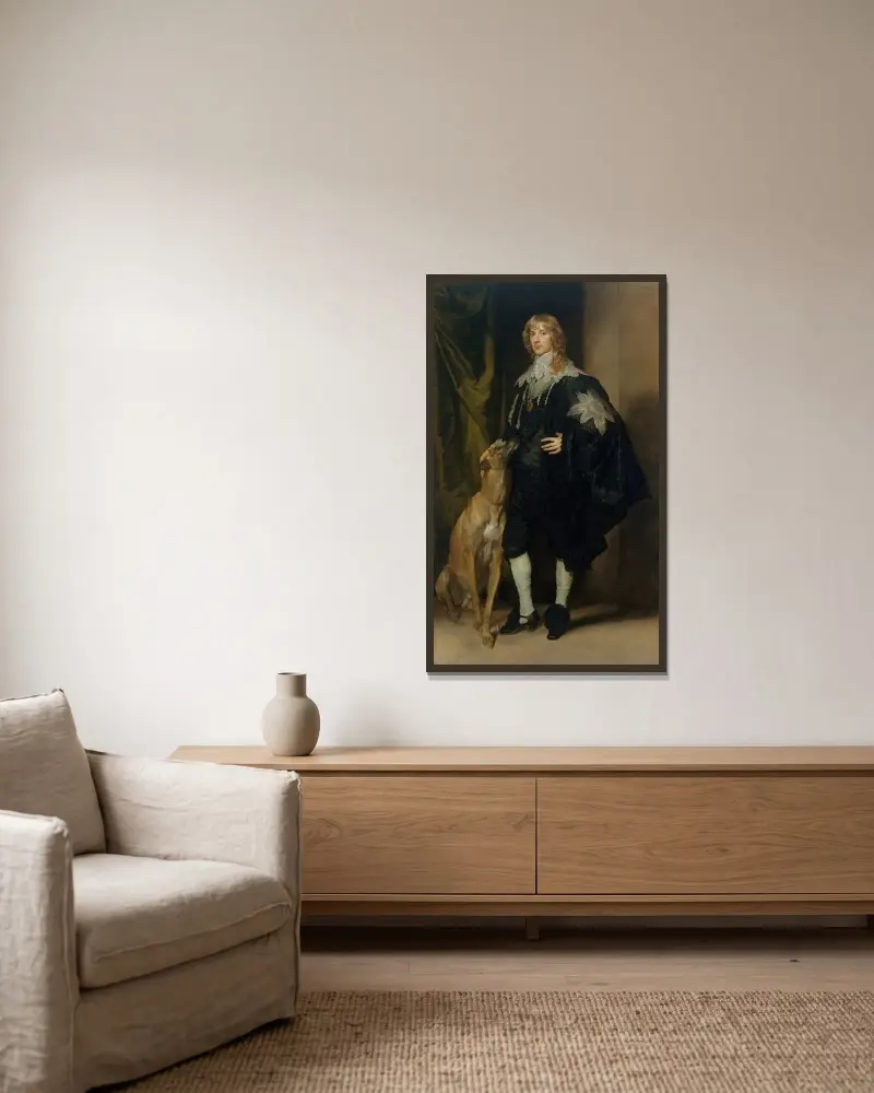 James Stuart (1612–1655), hertig av Richmond och Lennox av Anthony van Dyck inramad på en vägg