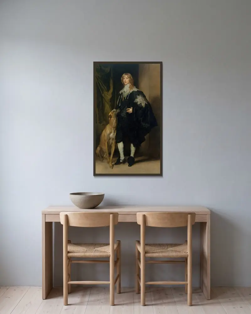 James Stuart (1612–1655), hertig av Richmond och Lennox av Anthony van Dyck inramad på en vägg