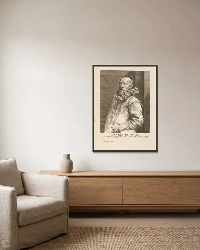Jan Baptist de Wael von Anthony van Dyck gerahmt an einer Wand