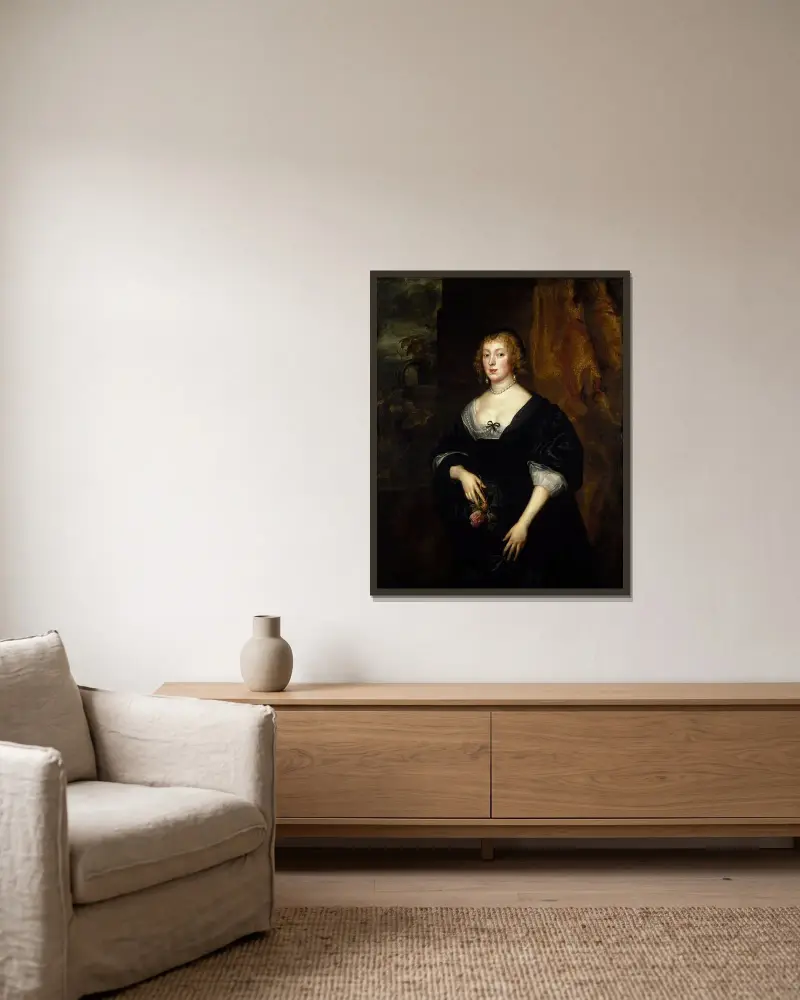 Lady Dacre, 1633, Anthony van Dyck w ramie na ścianie
