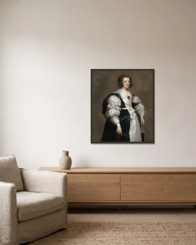 Dama z wachlarzem, Anthony van Dyck w ramie na ścianie