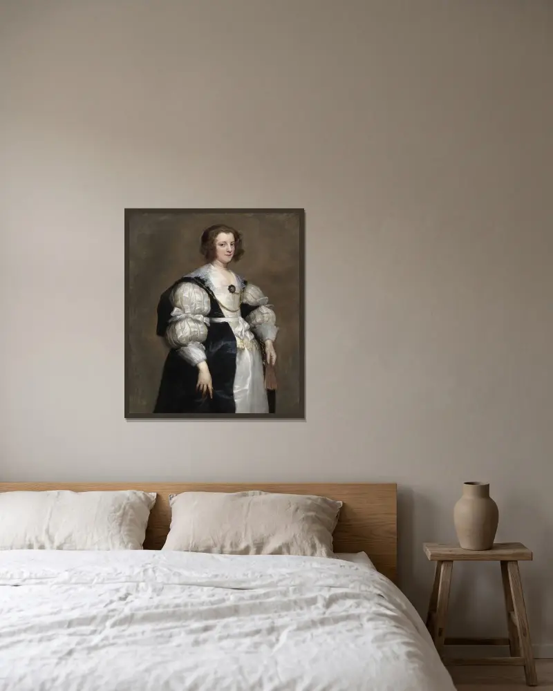 Dama z wachlarzem, Anthony van Dyck w ramie na ścianie
