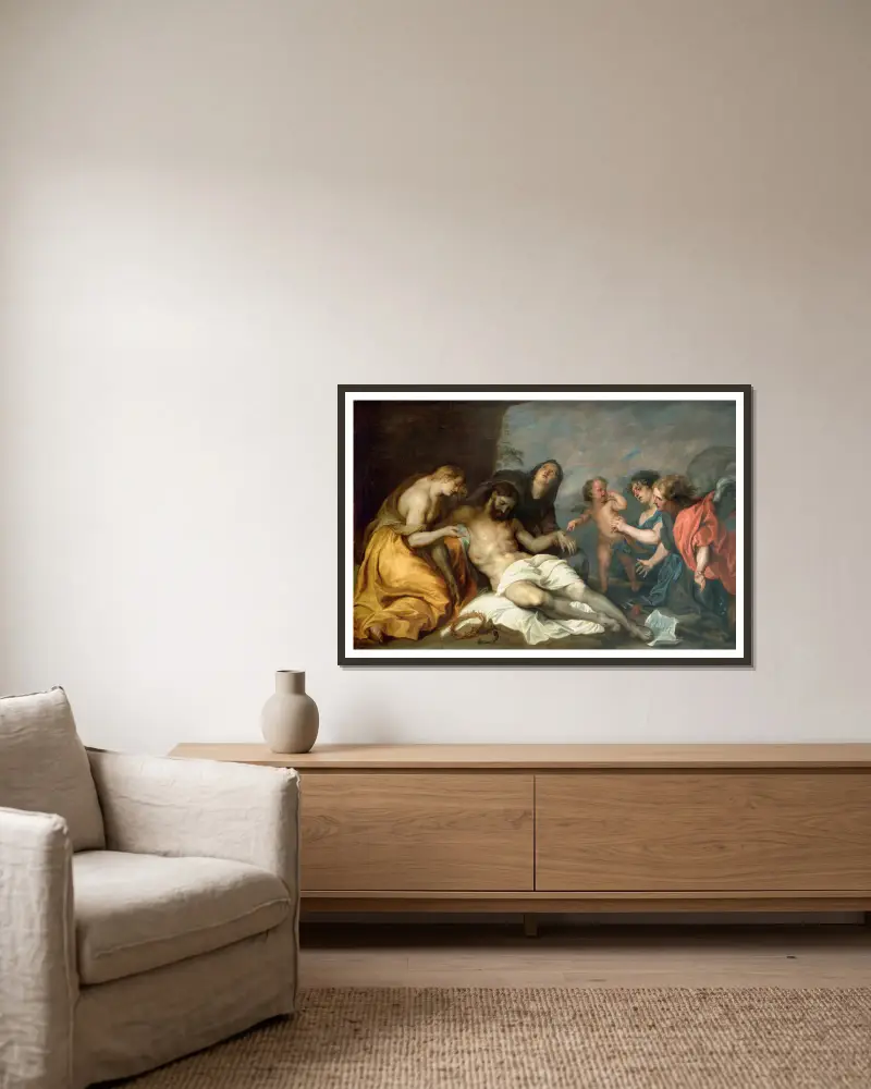 Opłakiwanie zmarłego Chrystusa, Anthony van Dyck w ramie na ścianie