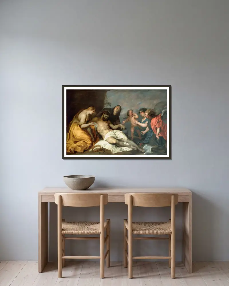 Opłakiwanie zmarłego Chrystusa, Anthony van Dyck w ramie na ścianie