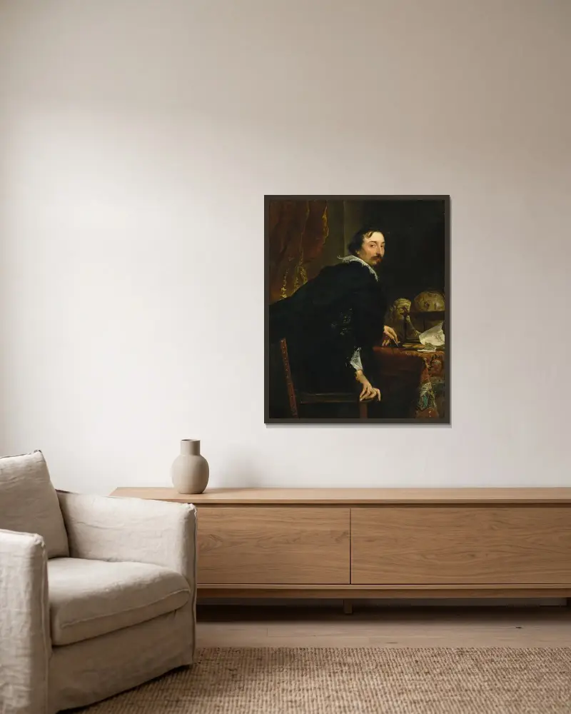 Lucas van Uffel (gestorben 1637) von Anthony van Dyck gerahmt an einer Wand