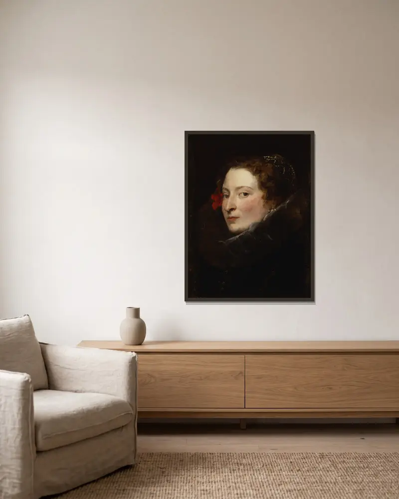 Marchesa Elena Grimaldi-Cattaneo, 1622 von Anthony van Dyck gerahmt an einer Wand