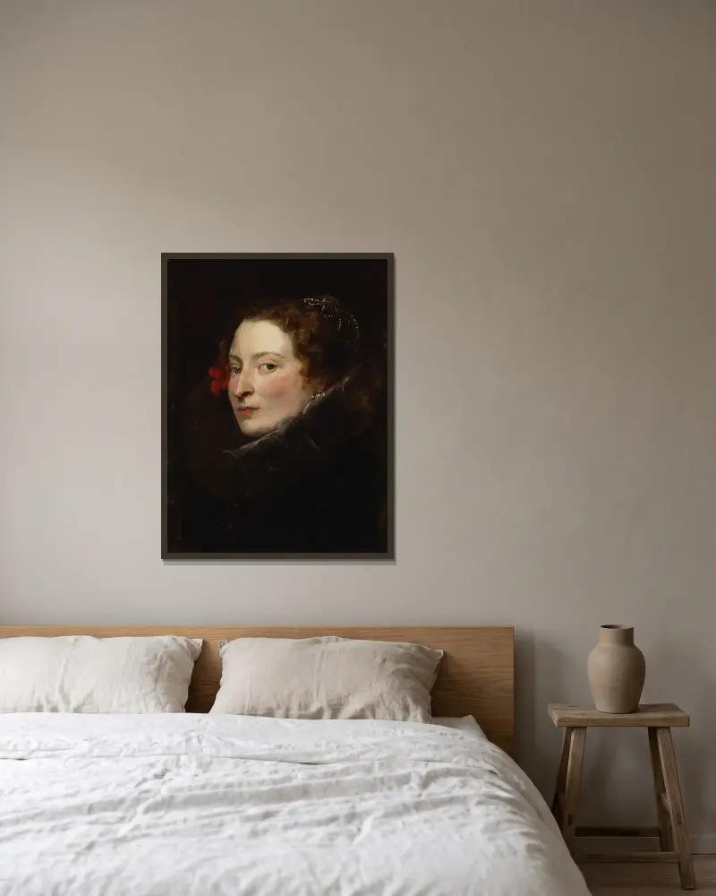 Marchesa Elena Grimaldi-Cattaneo, 1622 von Anthony van Dyck gerahmt an einer Wand