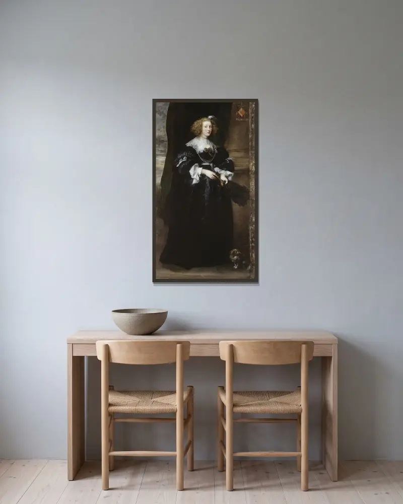 Marie de Raet von Anthony van Dyck gerahmt an einer Wand