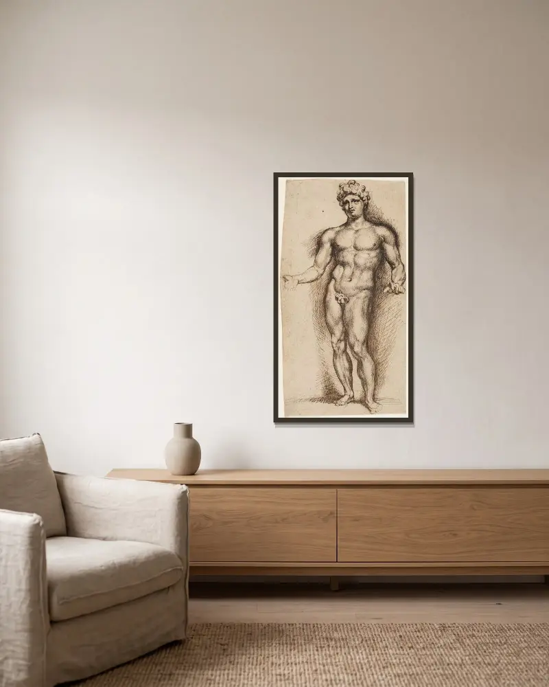 Mercury – nr 3 av Anthony van Dyck inramad på en vägg