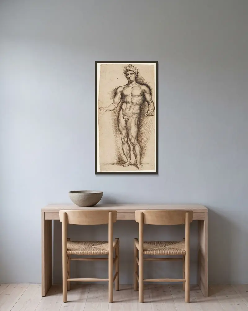 Mercury – nr 3 av Anthony van Dyck inramad på en vägg