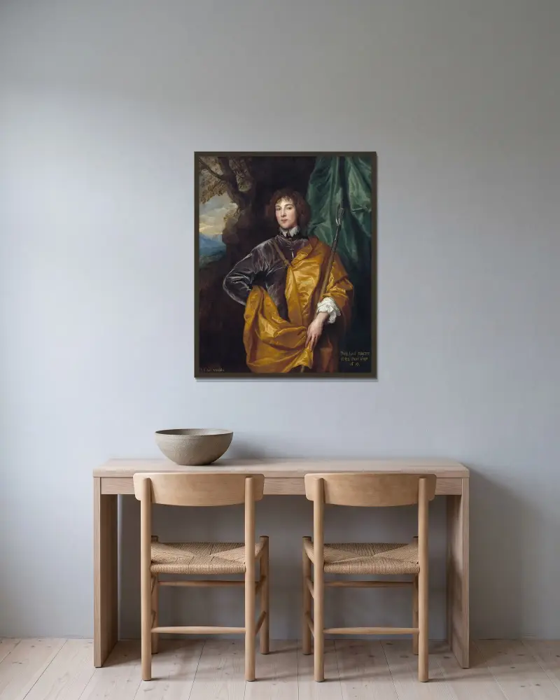 Philip Lord Wharton von Anthony van Dyck gerahmt an einer Wand