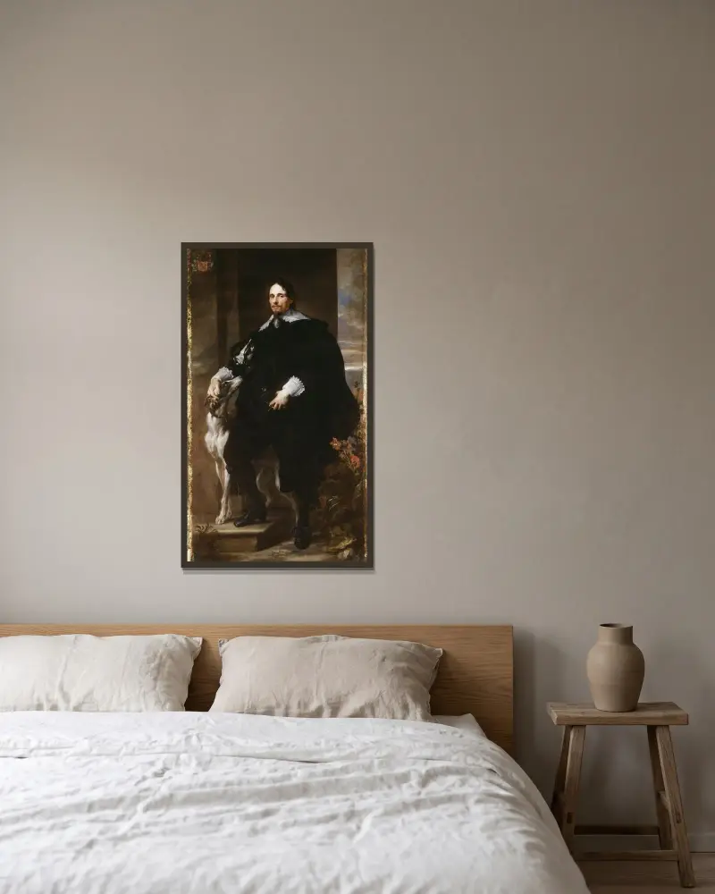 Philippe Le Roy av Anthony van Dyck inramad på en vägg
