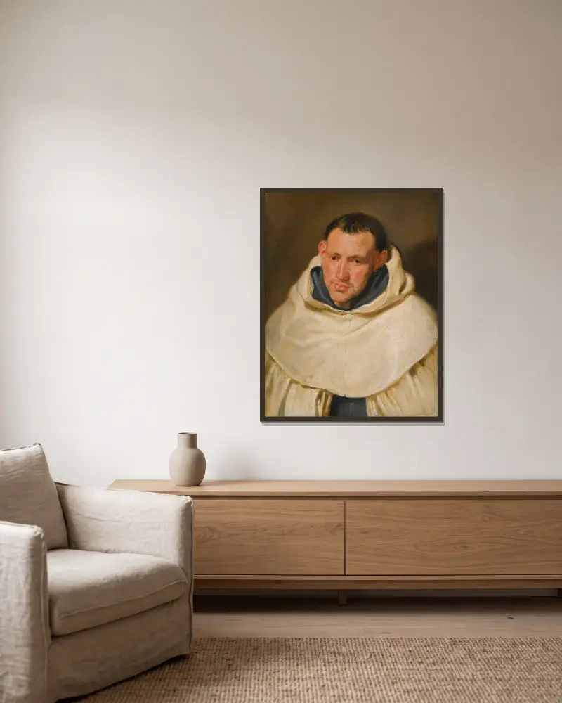 Porträt eines Karmelitenmönchs, Kopf und Schultern von Anthony van Dyck gerahmt an einer Wand