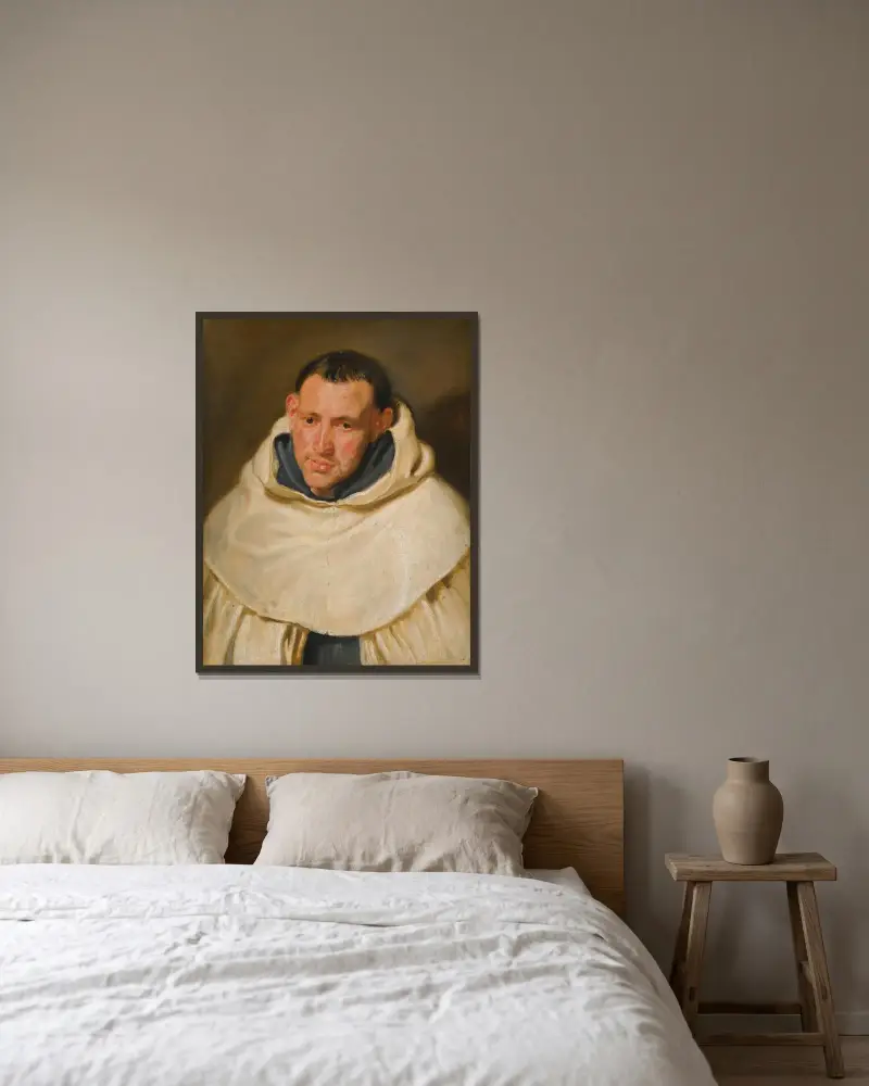 Porträt eines Karmelitenmönchs, Kopf und Schultern von Anthony van Dyck gerahmt an einer Wand