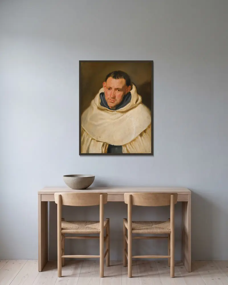 Porträt eines Karmelitenmönchs, Kopf und Schultern von Anthony van Dyck gerahmt an einer Wand