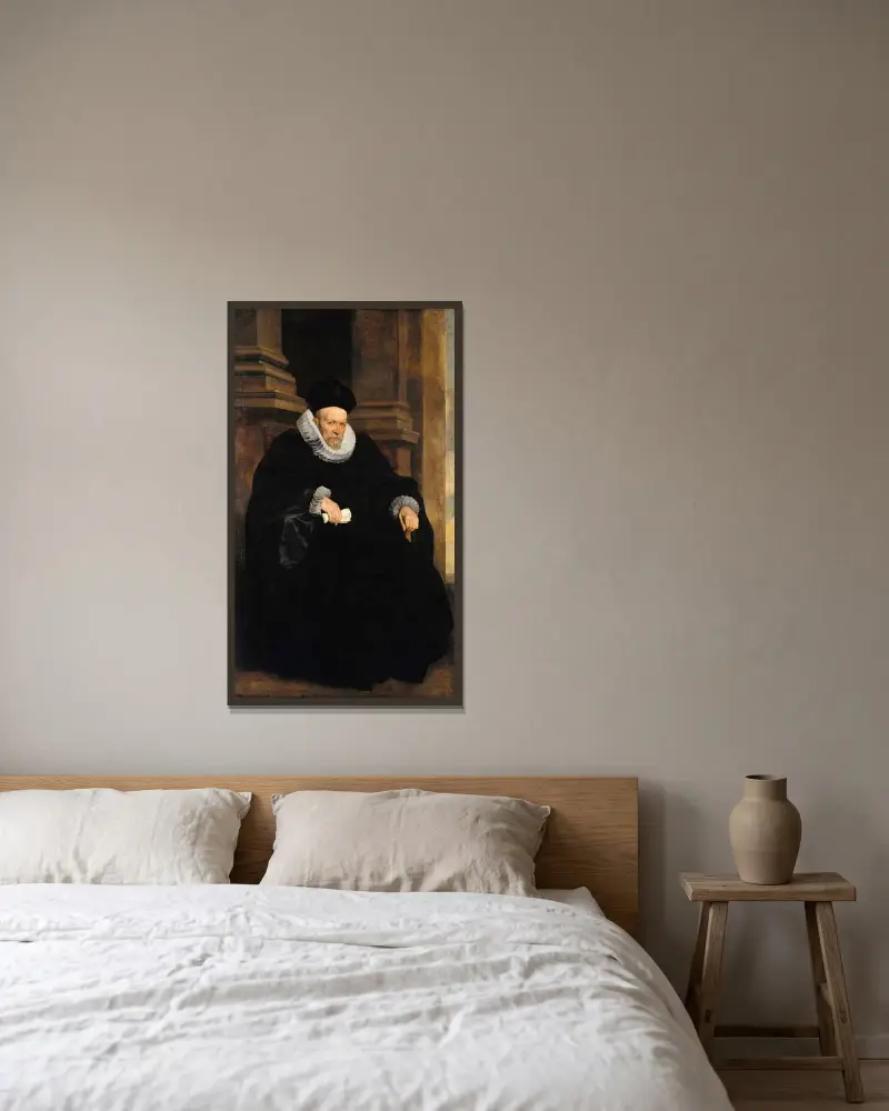 Porträtt av en genuesisk adelsman av Anthony van Dyck inramad på en vägg