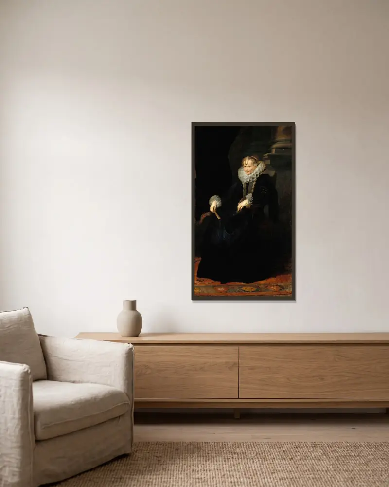 Porträtt av en genuesisk dam av Anthony van Dyck inramad på en vägg