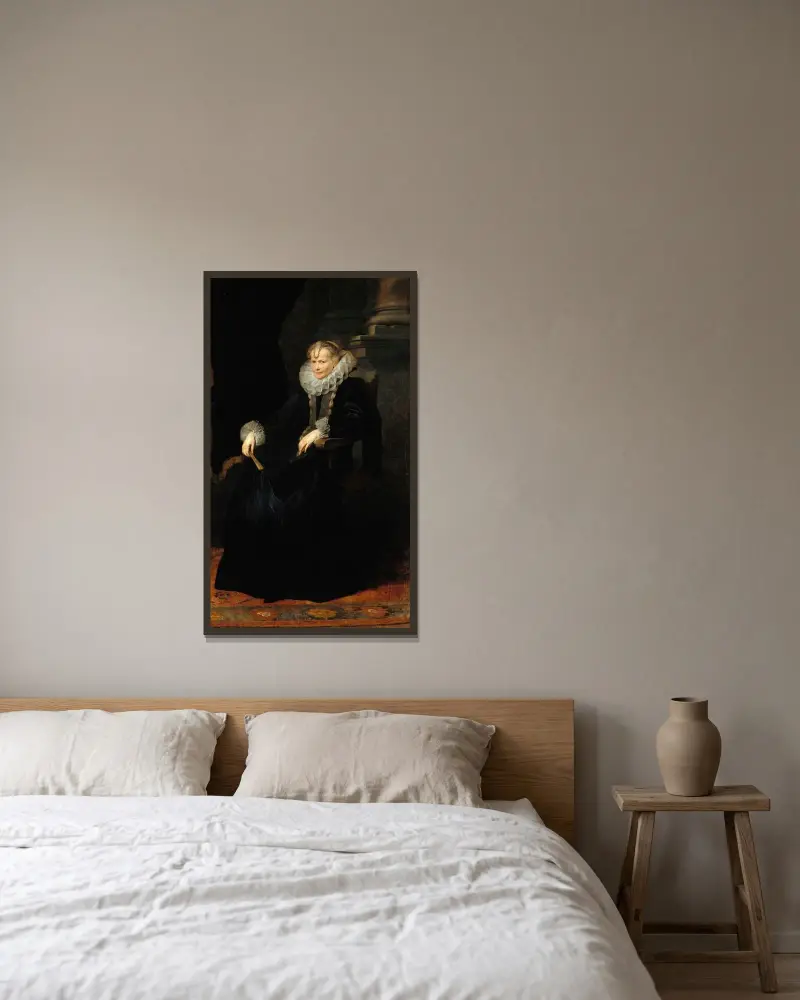 Porträtt av en genuesisk dam av Anthony van Dyck inramad på en vägg