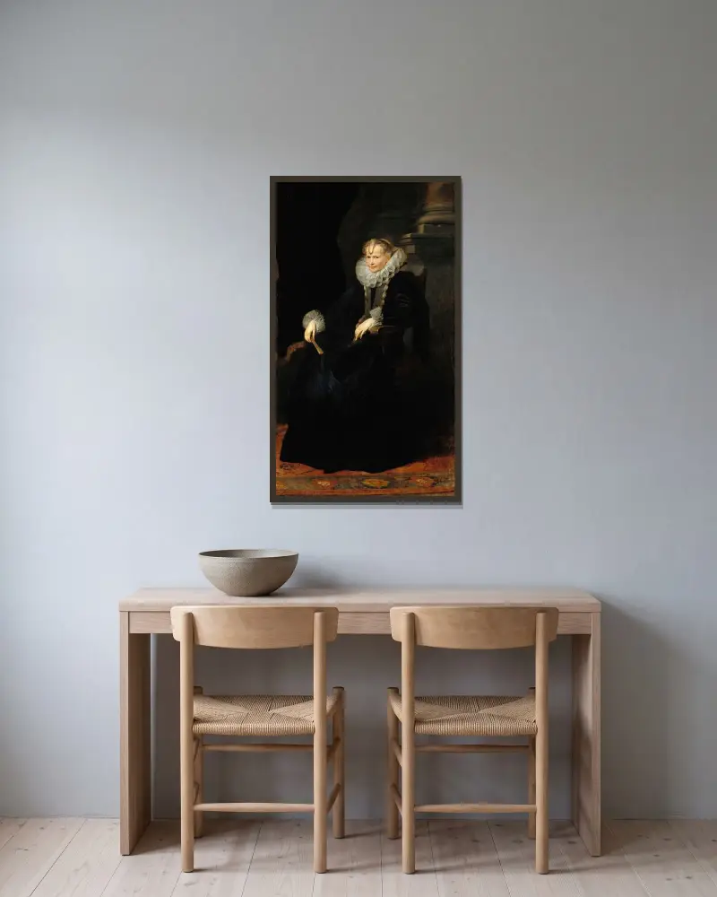 Porträtt av en genuesisk dam av Anthony van Dyck inramad på en vägg