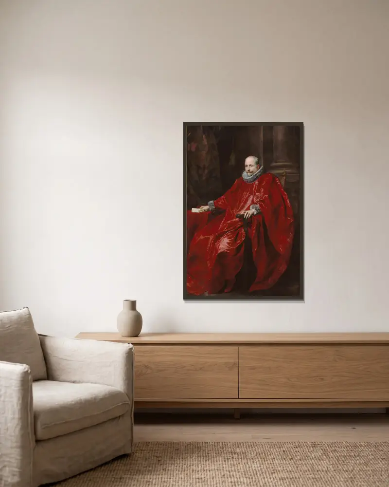 Porträt des Agostino Pallavicini von Anthony van Dyck gerahmt an einer Wand