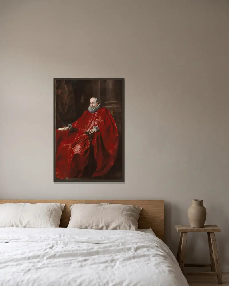 Porträt des Agostino Pallavicini von Anthony van Dyck gerahmt an einer Wand