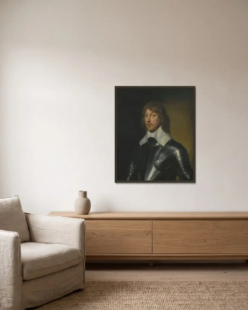Porträtt av George, baron Goring av Anthony van Dyck inramad på en vägg