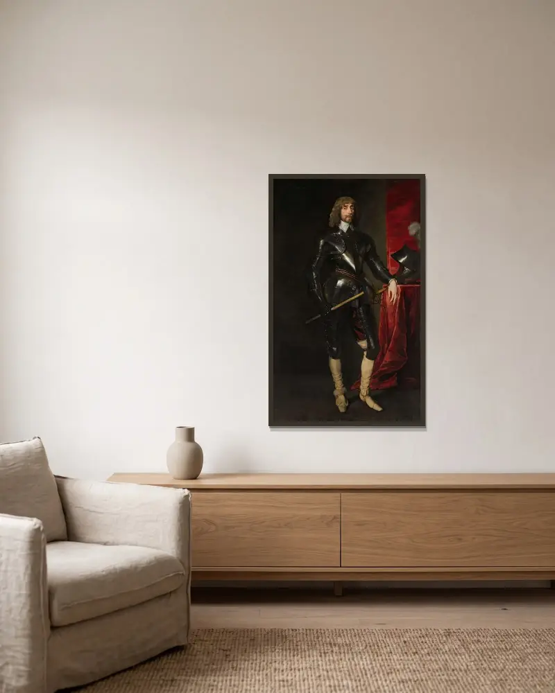 Porträtt av George Hay, 2:e earl av Kinnoull av Anthony van Dyck inramad på en vägg