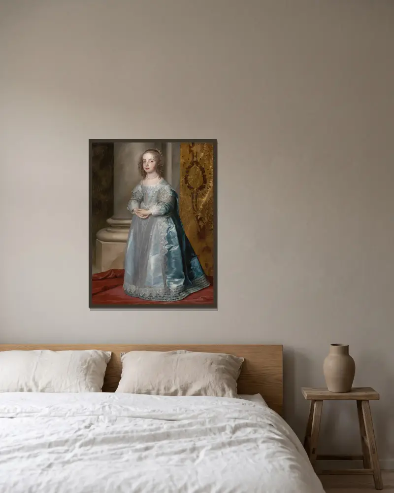 Prinsessan Mary, dotter till Karl I av Anthony van Dyck inramad på en vägg