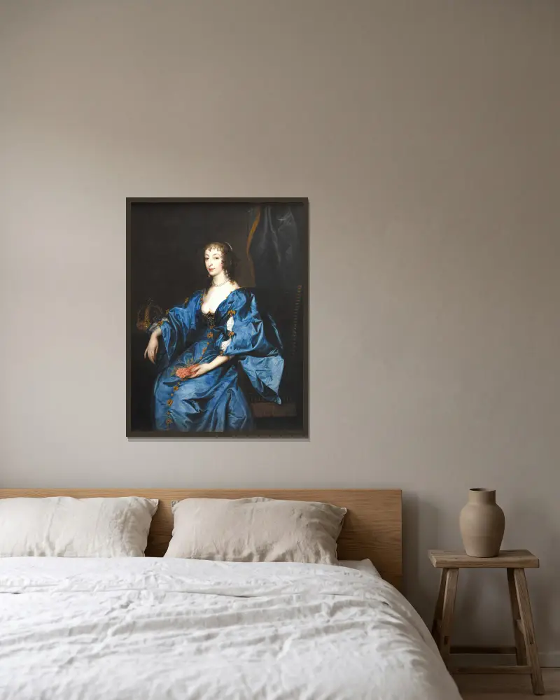 Königin Henrietta Maria von England von Anthony van Dyck gerahmt an einer Wand