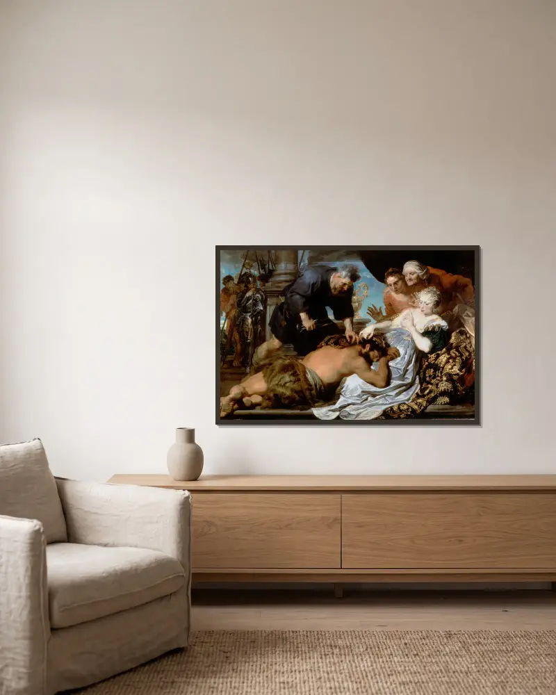 Samson a Dalila, Anthony van Dyck v rámu na stěně