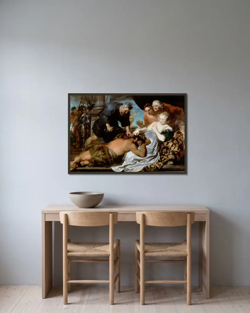 Samson a Dalila, Anthony van Dyck v rámu na stěně