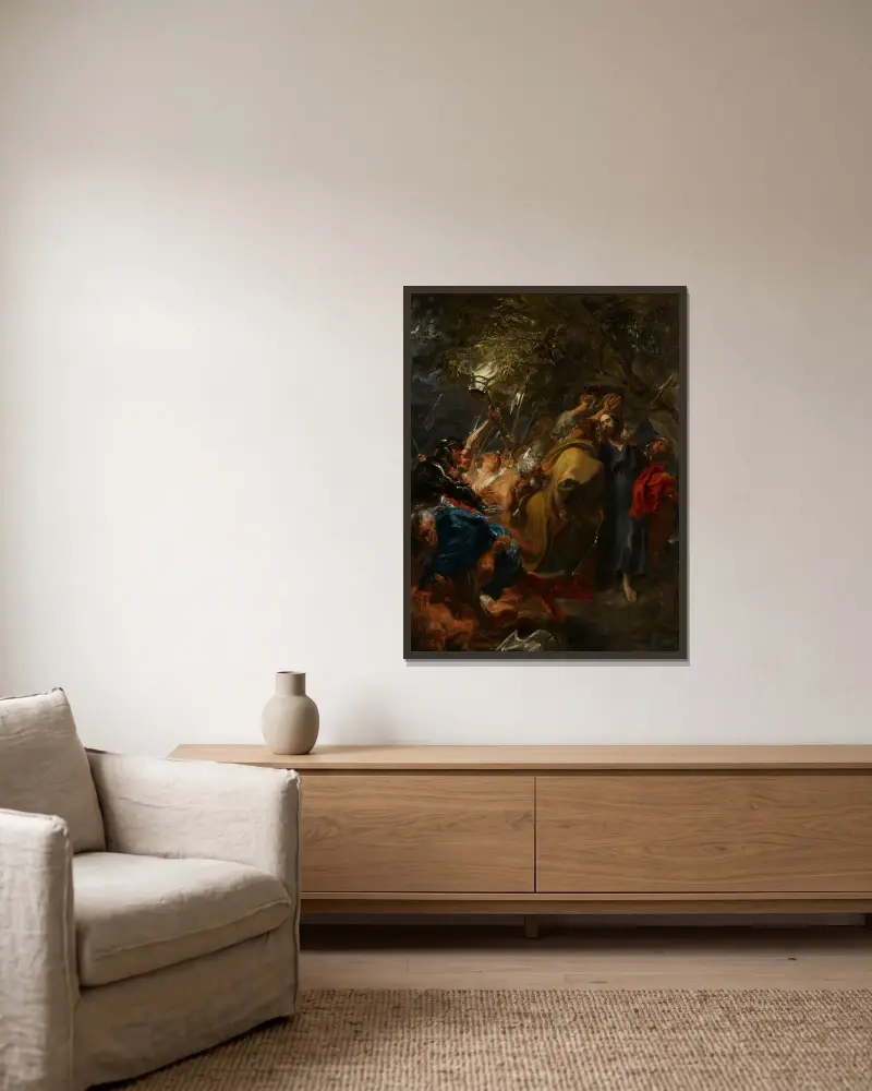 Kristi gripande av Anthony van Dyck inramad på en vägg