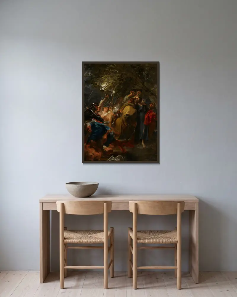 Kristi gripande av Anthony van Dyck inramad på en vägg