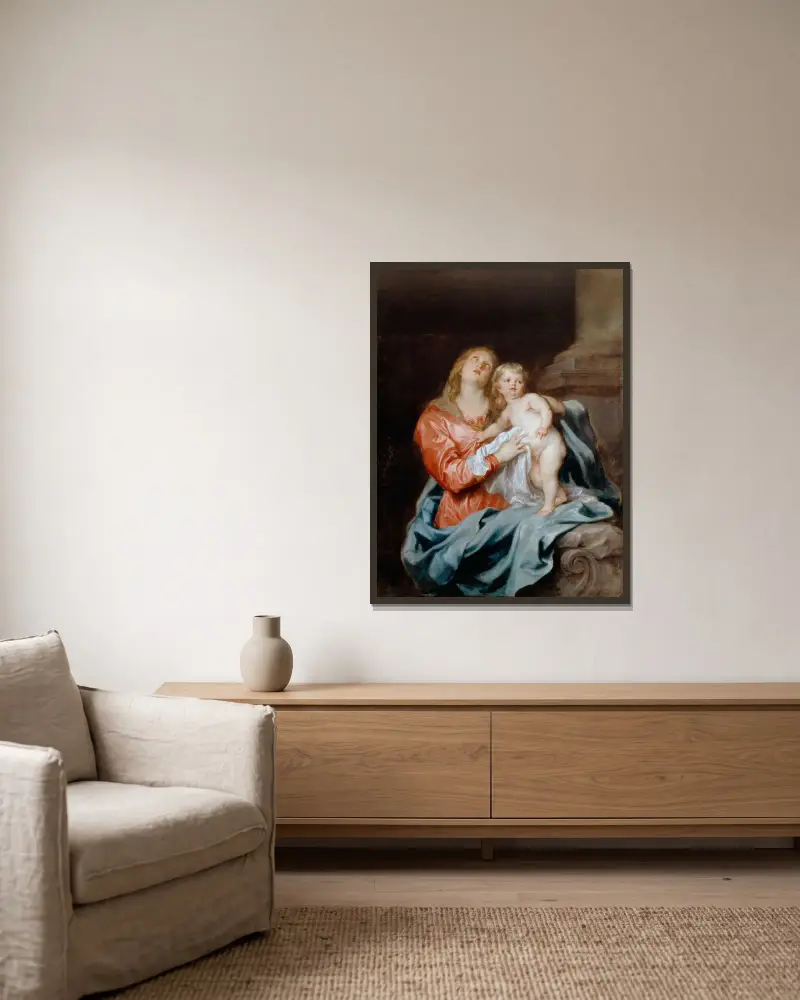 Madona s dítětem – č. 1, Anthony van Dyck v rámu na stěně