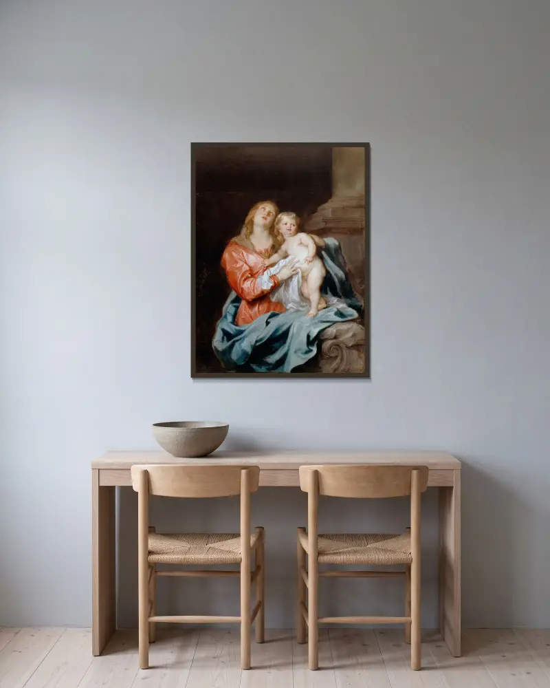 Madona s dítětem – č. 1, Anthony van Dyck v rámu na stěně
