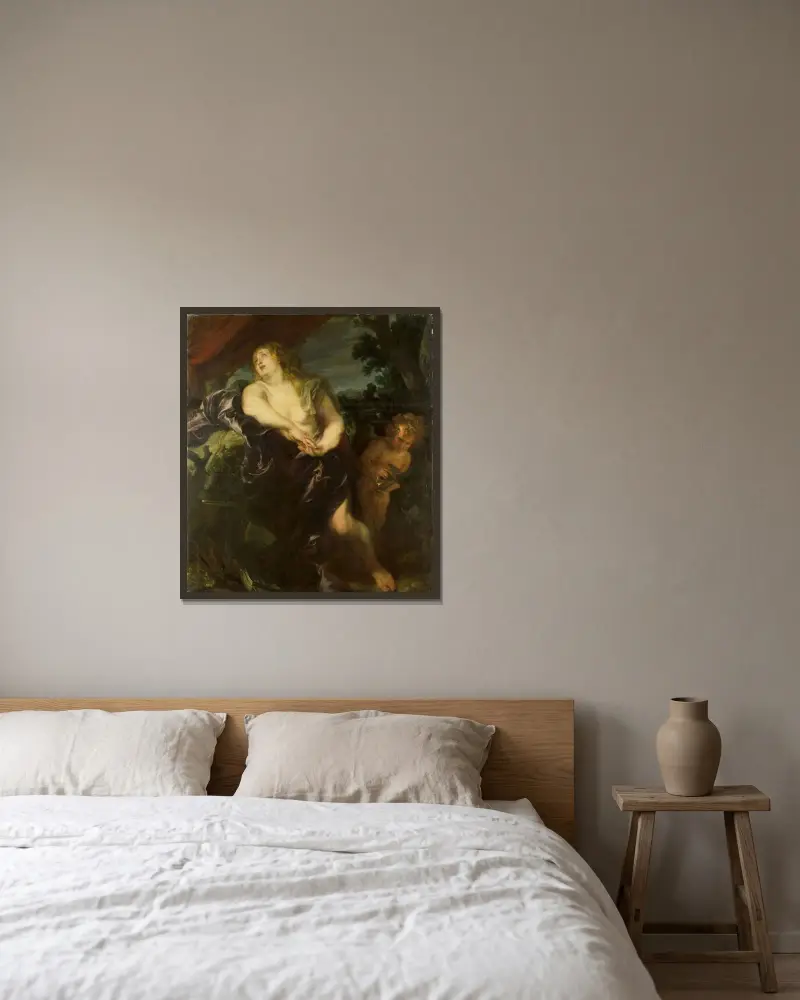 Pokutująca św. Maria Magdalena, Anthony van Dyck w ramie na ścianie