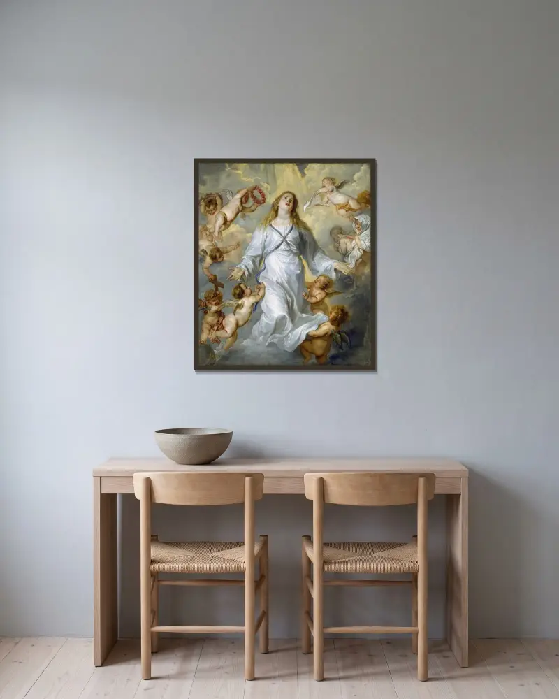 Panna Maria jako přímluvkyně, Anthony van Dyck v rámu na stěně