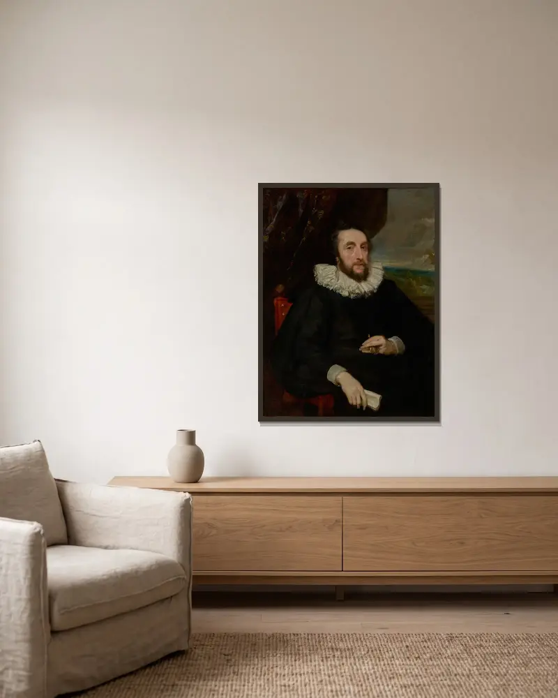 Thomas Howard, andre earl av Arundel av Anthony van Dyck inramad på en vägg