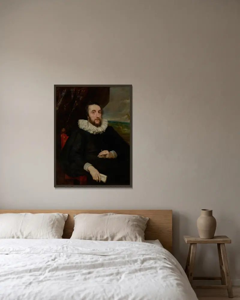 Thomas Howard, andre earl av Arundel av Anthony van Dyck inramad på en vägg