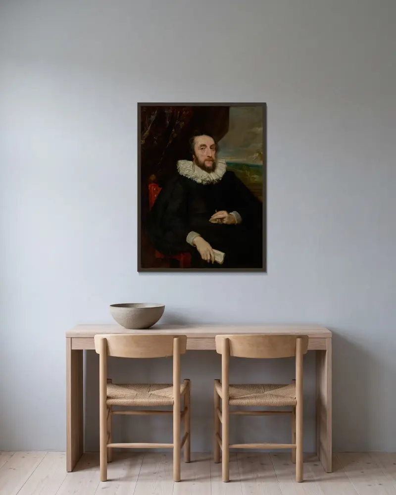 Thomas Howard, andre earl av Arundel av Anthony van Dyck inramad på en vägg