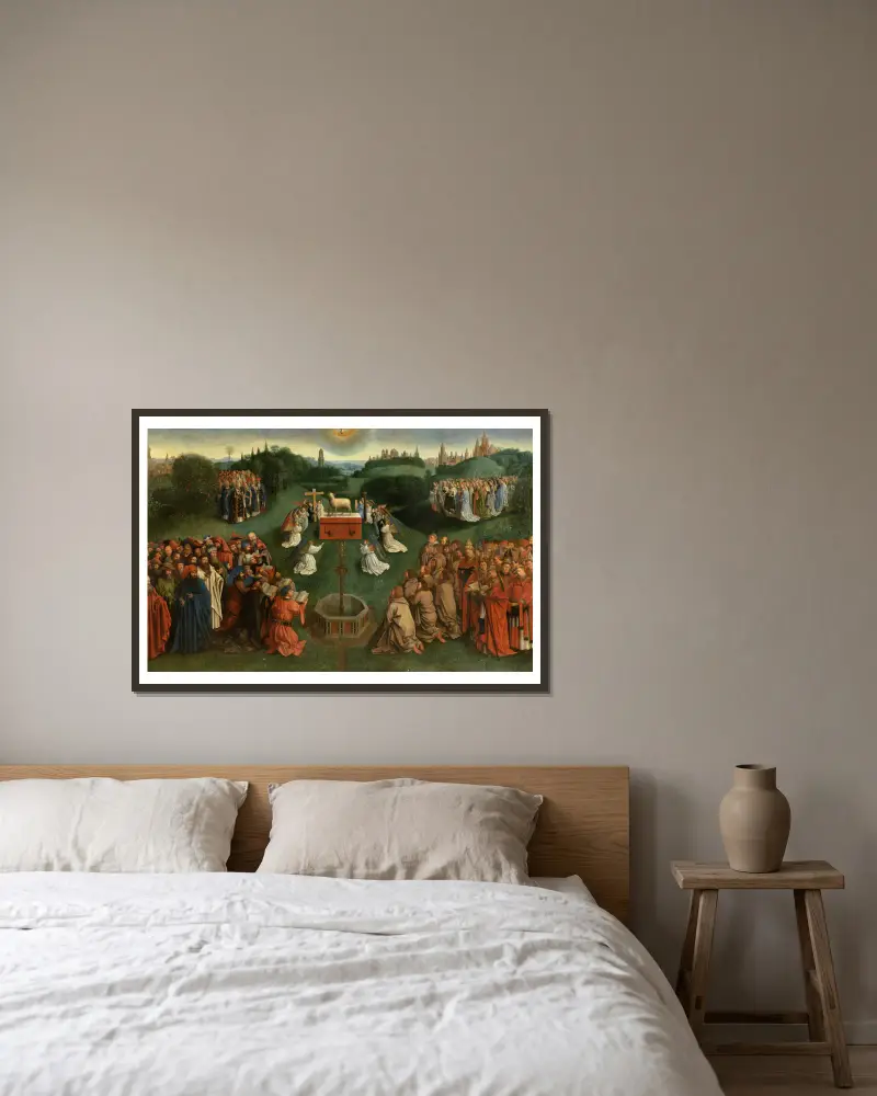 Adoracja Baranka, Jan van Eyck w ramie na ścianie