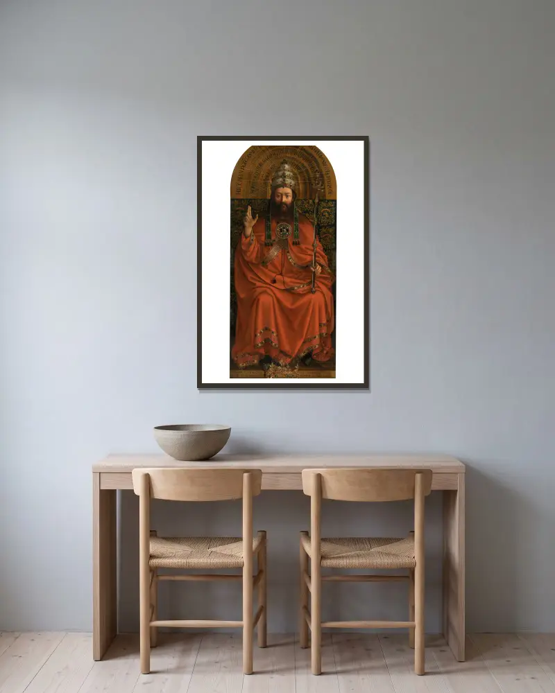 God Almighty av Jan van Eyck inramad på en vägg