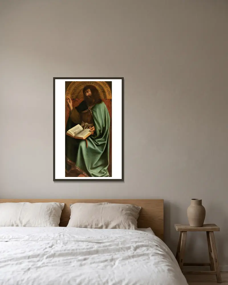 Svatý Jan Křtitel, Jan van Eyck v rámu na stěně